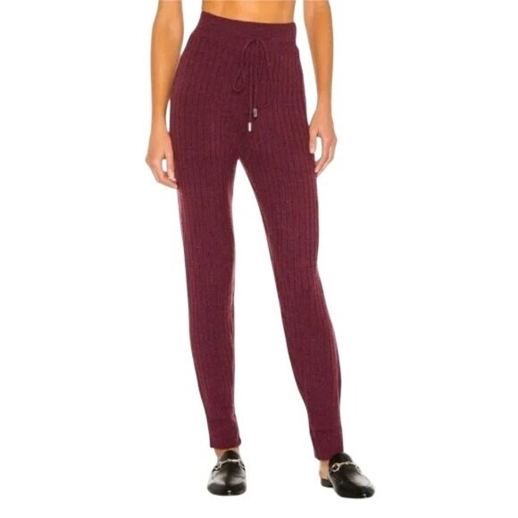 Free People Around The Clock Burgundy Jogger Pants - Picture 2 of 8